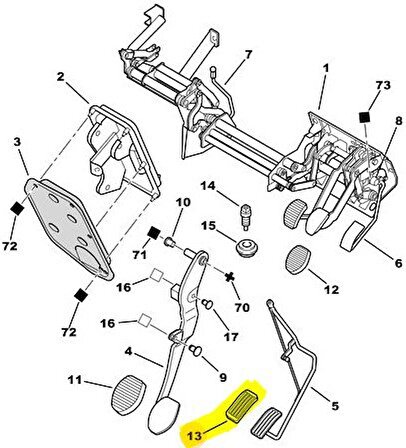 Citroen Saxo Gaz Pedal Lastik [Orjinal] (160409)
